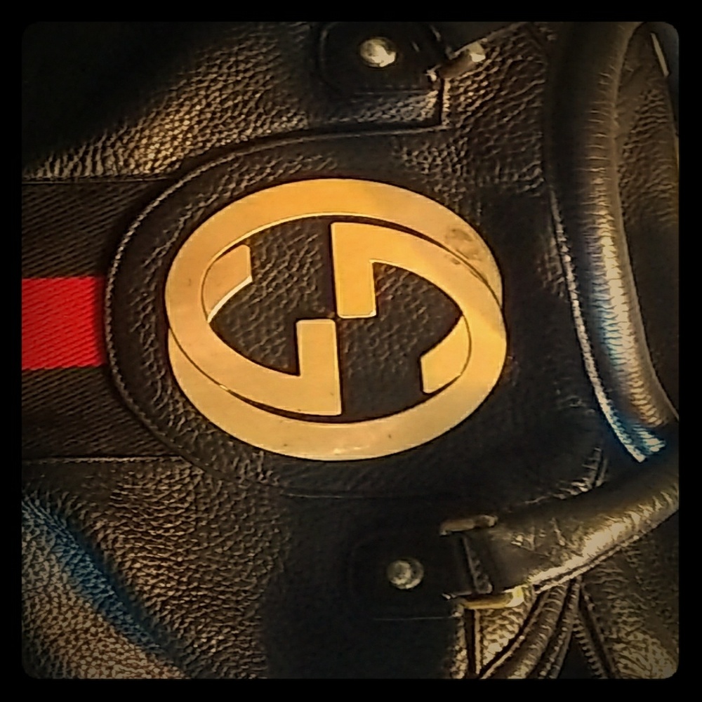 GUCCI black leather handbag